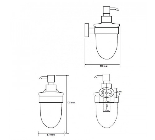 Дозатор для жидкого мыла Bemeta Oval 118409011 Хром