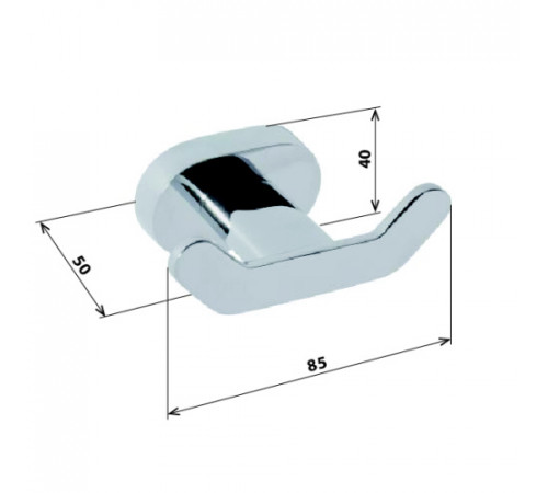 Крючок для полотенец Bemeta Oval 118406031 Хром