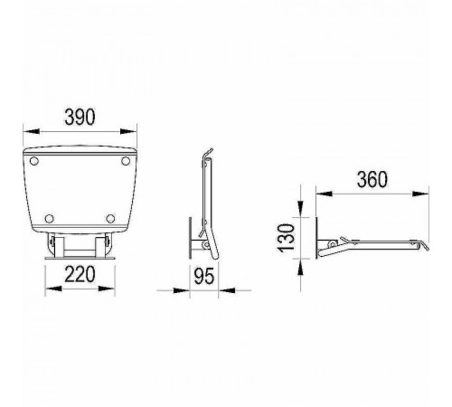 Сиденье для душа Ravak Ovo B II Clear B8F0000051 Прозрачное Нержавеющая сталь