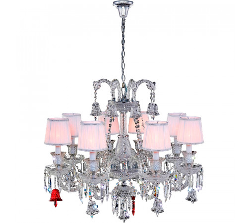 Люстра Crystal Lux Princess SP8 Белая Хром Прозрачная Люстра Crystal Lux Princess SP8 Белая Хром Прозрачная
