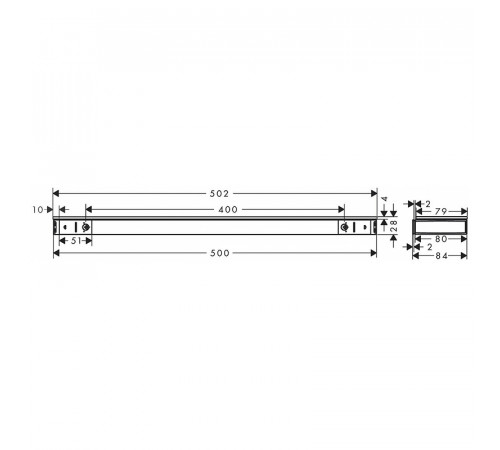 Стеклянная полка Hansgrohe Rainfinity 50 26844000 Хром