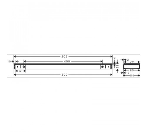 Стеклянная полка Hansgrohe Rainfinity 50 26844700 Белый матовый Графит