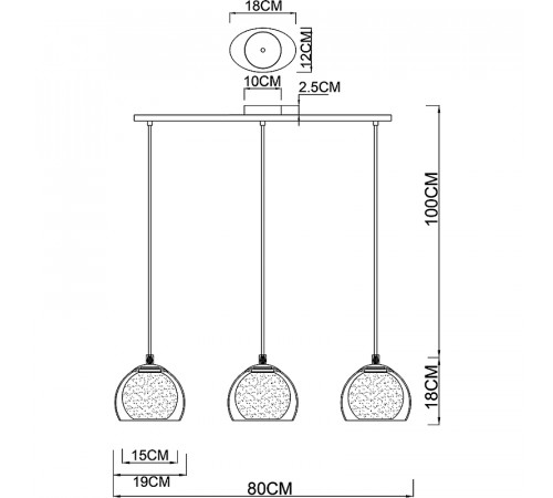 Подвесной светильник Artelamp Rastaban A7984SP-3PB Прозрачный Хром Полированная медь