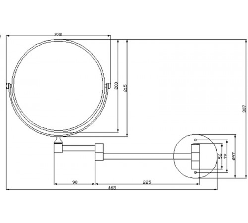 Косметическое зеркало Nofer Reflex 08009.2.N с увеличением Черный