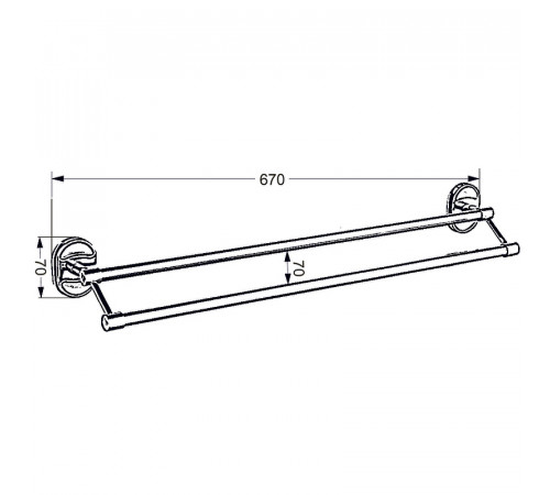 Полотенцедержатель Ростовская Мануфактура Сантехники A1023 двойной Хром