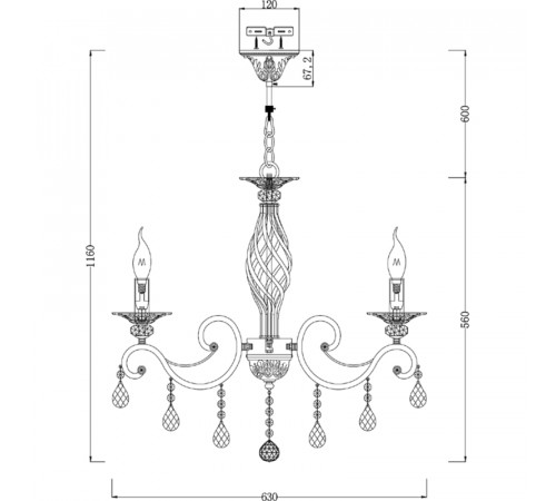 Люстра Maytoni Royal Classic Grace RC247-PL-06-R Латунь