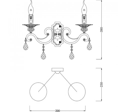 Настенный светильник Maytoni Royal Classic Grace RC247-WL-02-R Латунь