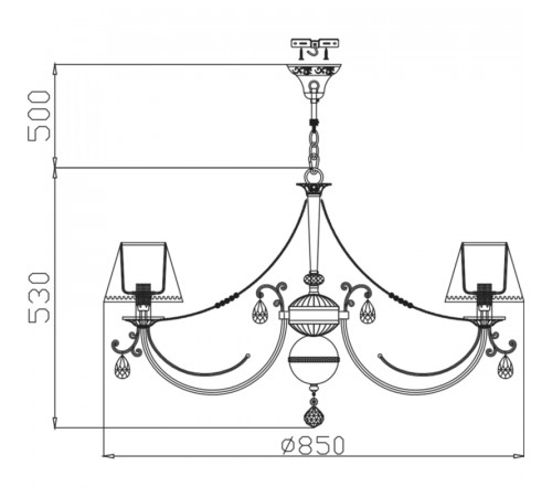 Люстра Maytoni Royal Classic Soffia RC093-PL-08-R Бежевая Бронза