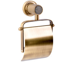 Держатель туалетной бумаги Boheme Royal Cristal 10921-BR-B с крышкой Бронза