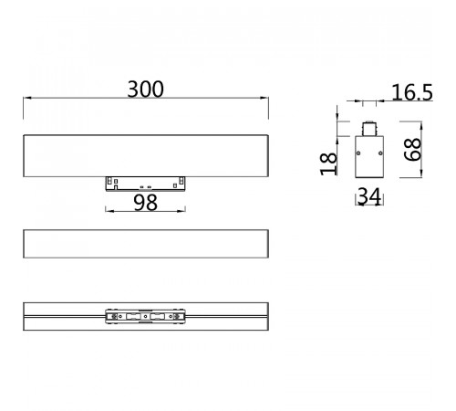 Трековый светильник Maytoni Magnetic track system Basis TR012-2-12W3K-B Черный