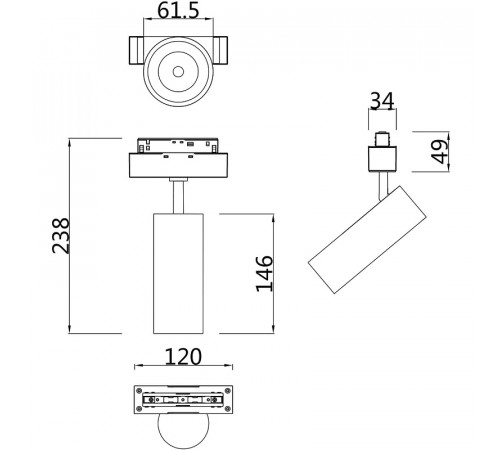 Трековый светильник Maytoni Magnetic track system Focus LED TR019-2-15W4K-W Белый