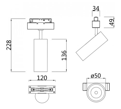 Трековый светильник Maytoni Magnetic track system Focus LED TR019-2-10W3K-W Белый