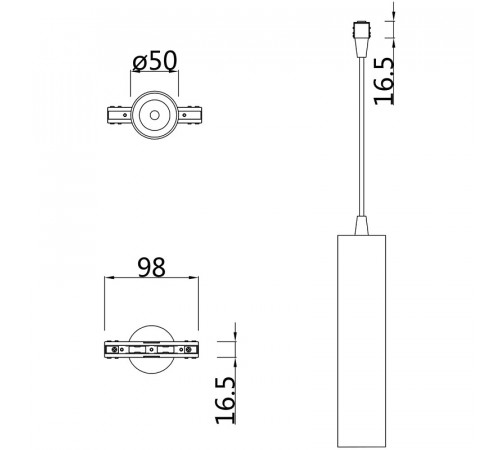 Трековый подвесной светильник Maytoni Magnetic track system Focus LED TR016-2-12W3K-B Черный