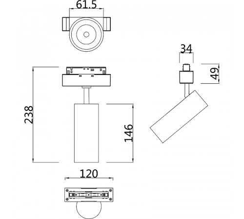 Трековый светильник Maytoni Magnetic track system Focus LED TR019-2-15W4K-B Черный