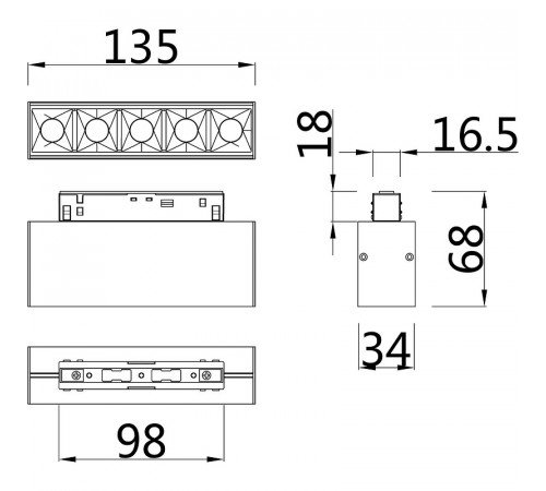 Трековый светильник Maytoni Magnetic track system Points TR014-2-10W4K-B Черный