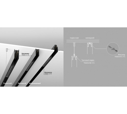 Шинопровод Maytoni Magnetic track system Busbar trunkings TRX004-221B Черный