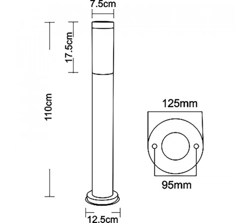 Ландшафтный светильник Artelamp Salire A3157PA-1SS Белый Сталь