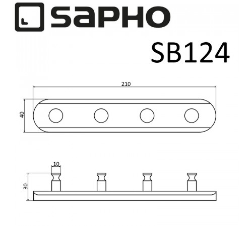 Вешалка для полотенец Sapho Samba SB124 Хром