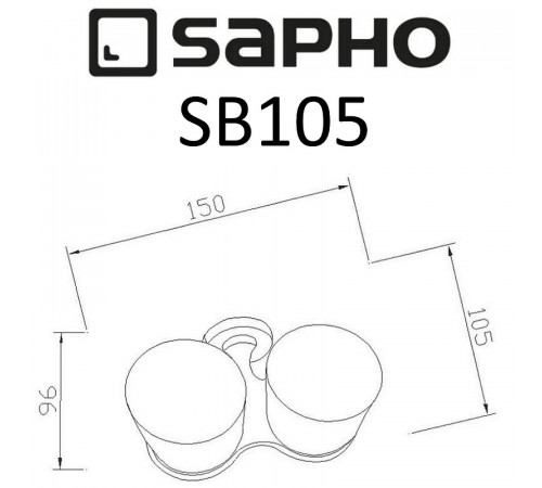 Стакан для зубных щеток Sapho Samba SB105 двойной Хром