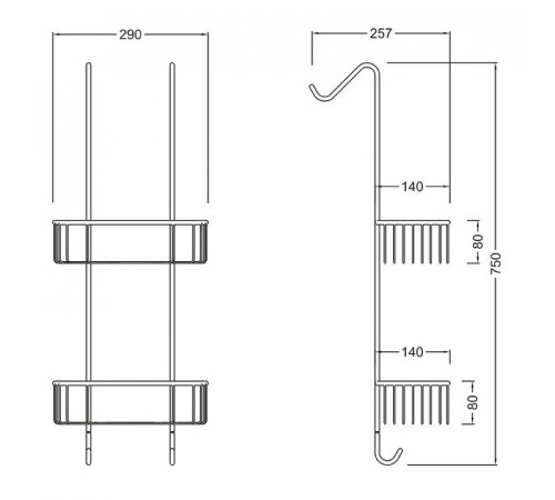 Полка корзина Schein 9324CH Хром