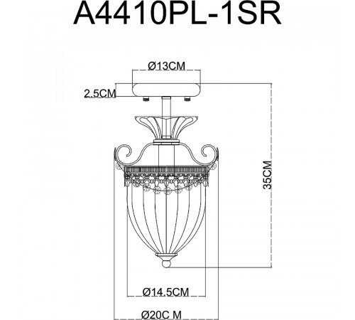 Люстра Artelamp Schelenberg A4410PL-1SR Прозрачная Латунь матовая