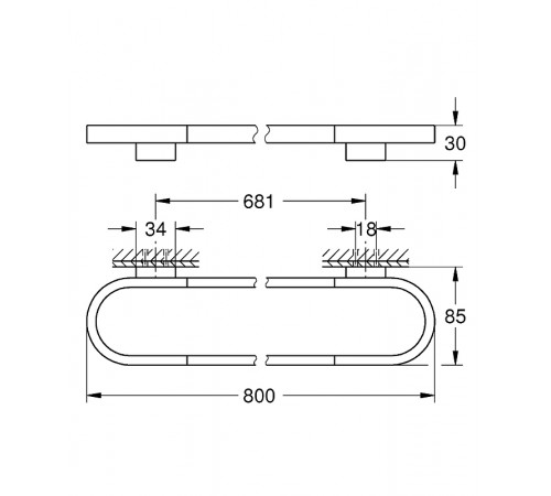 Полотенцедержатель Grohe Selection 41058GL0 двойной Холодный рассвет глянец