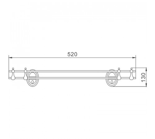 Стеклянная полка Haiba HB1507 Хром