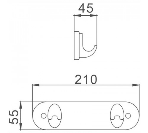 Двойной крючок Haiba HB1505-2 Хром