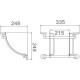 Стеклянная полка Haiba HB1607-2 угловая Хром