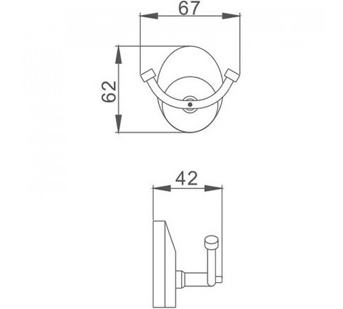 Двойной крючок Haiba HB1605-2 Хром