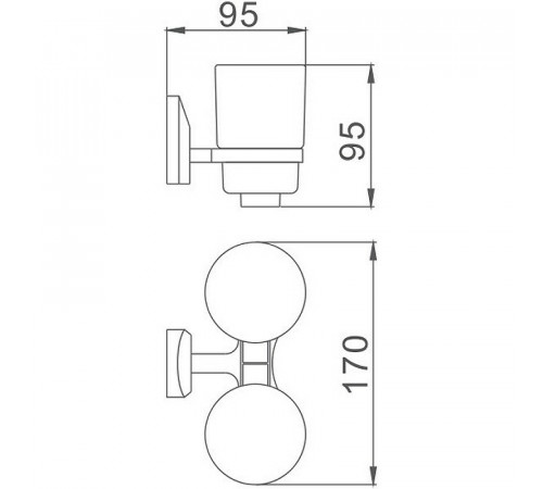 Стакан для зубных щеток Haiba HB1608 двойной Хром