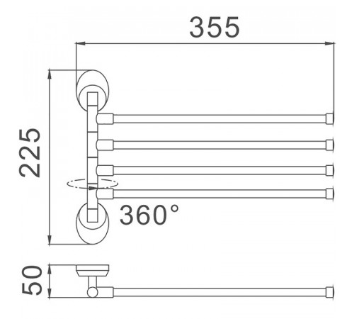 Полотенцедержатель Haiba HB1614 поворотный Хром