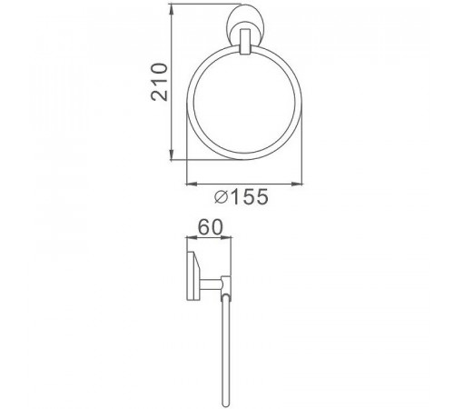 Кольцо для полотенец Haiba HB1604 Хром