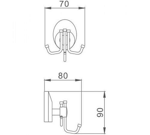 Тройной крючок Haiba HB1605-3 Хром