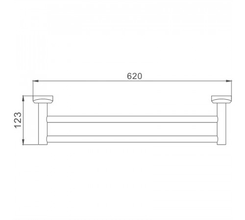 Полотенцедержатель Haiba HB1609 двойной Хром