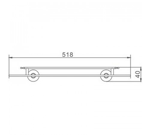 Стеклянная полка Haiba HB1707 Хром