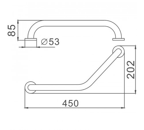 Поручень Haiba L HB1717 Хром