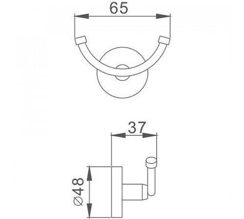 Двойной крючок Haiba HB1705-2 Хром