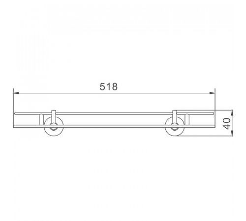 Стеклянная полка Haiba HB1707-1 Хром