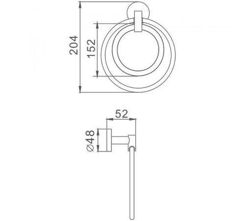 Кольцо для полотенец Haiba HB1704-1 двойное Хром