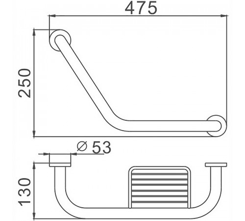 Поручень с мыльницей Haiba HB1719 Хром