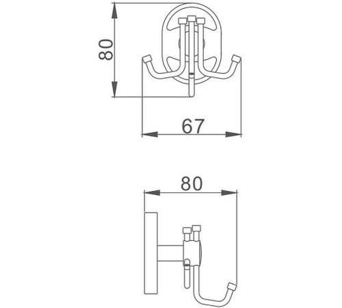 Тройной крючок Haiba HB1905-3 Хром