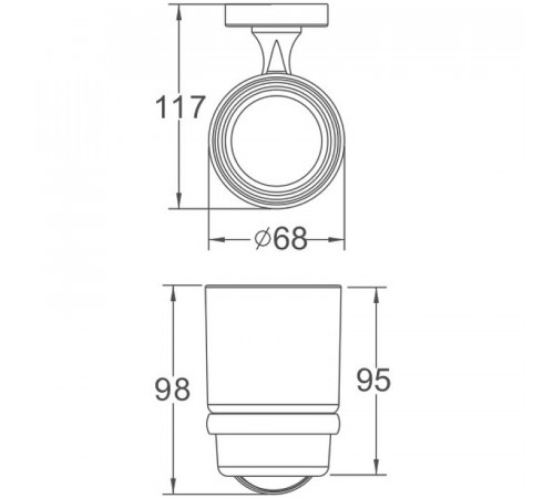 Стакан для зубных щеток Haiba HB1906-1 Хром