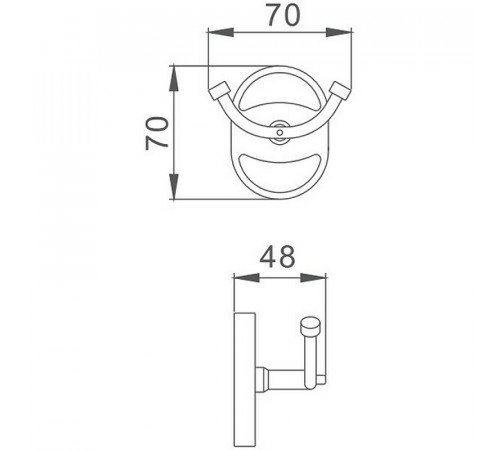 Двойной крючок Haiba HB1905-2 Хром