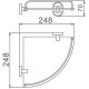 Стеклянная полка Haiba HB1921-1 угловая Хром