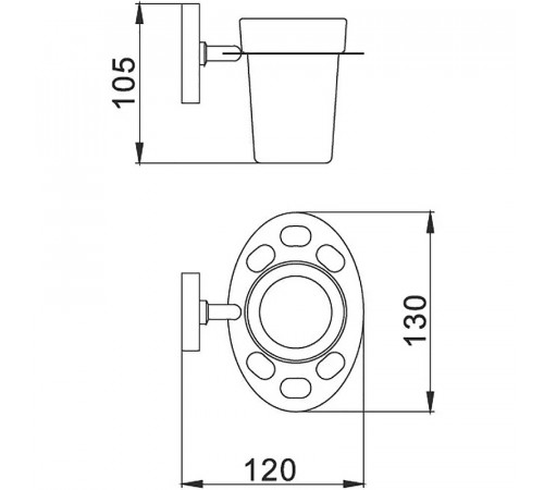 Стакан для зубных щеток Haiba HB1906 Хром