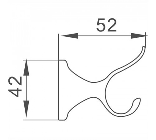 Двойной крючок Haiba HB8505 Хром