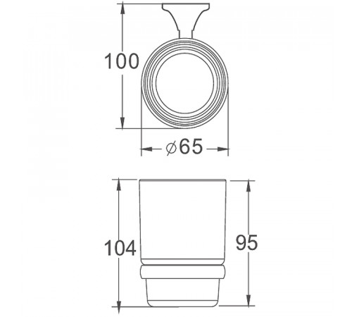 Стакан для зубных щеток Haiba HB8506 Хром