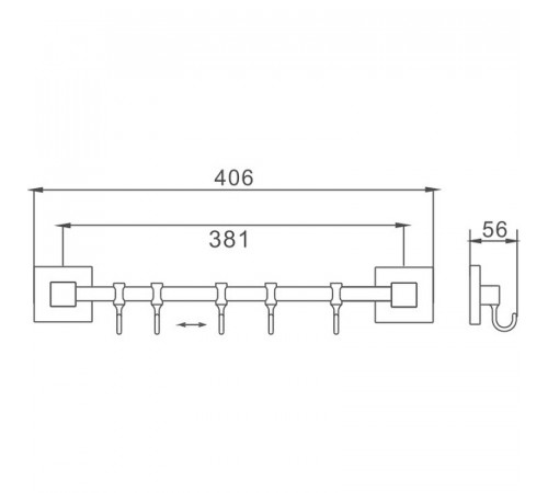 Вешалка для полотенец Haiba HB8615-5 Хром