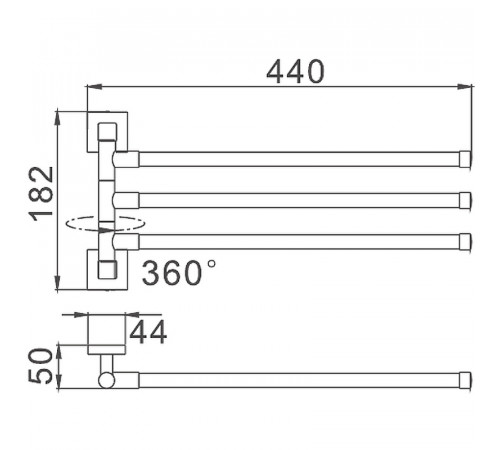Полотенцедержатель Haiba HB8613 поворотный Хром